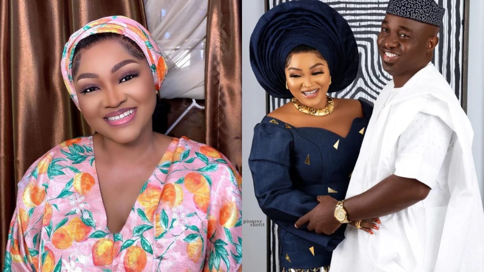 Mercy Aigbe and Kazim Adeoti