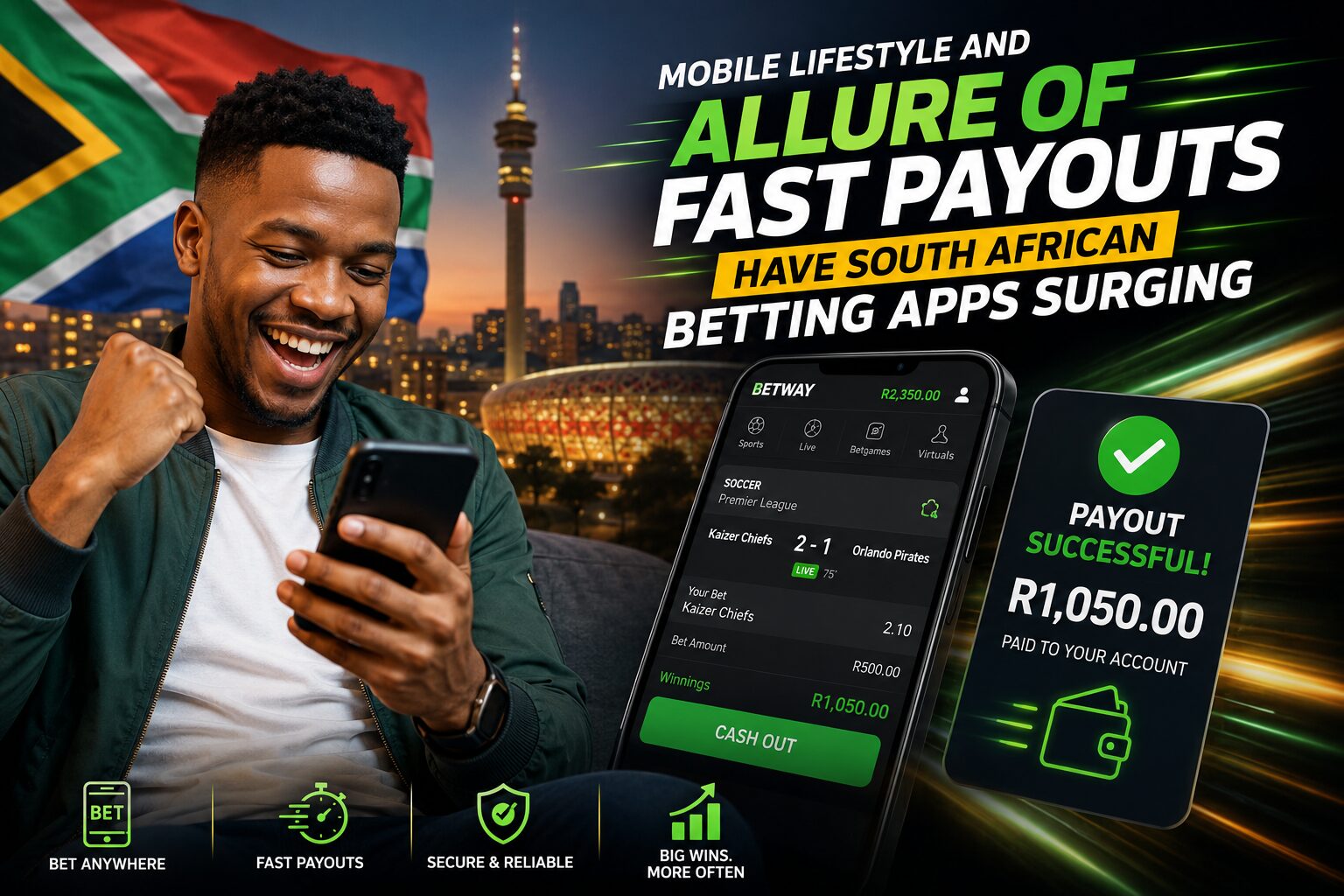 Mobile Lifestyle and Allure of Fast Payouts Have South African Betting Apps Surging